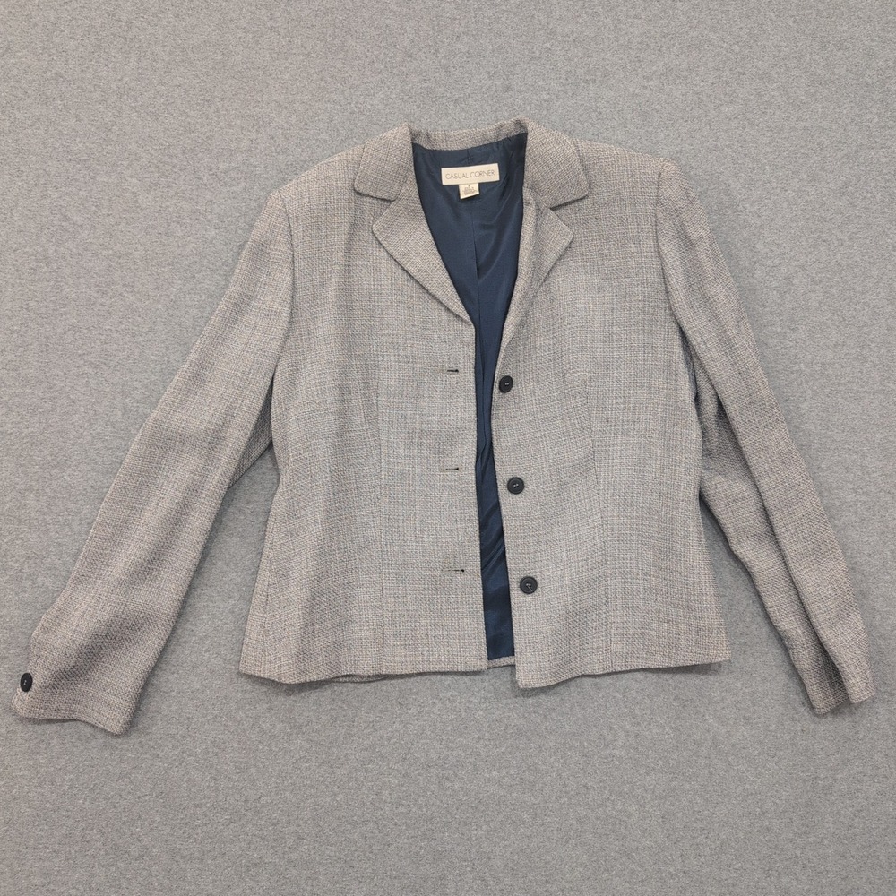 Casual Corner Women's Gray Textured Blazer Jacket Size‎ 4